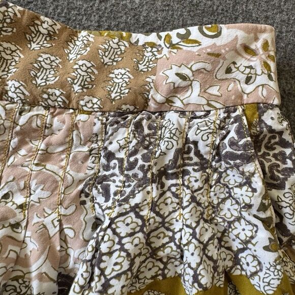 Anthropologie Maeve Patchwork Pleated Shorts Pull On Flowy XS Boho Cottagecore - Picture 8 of 13